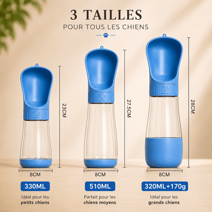 Gourde pour Chien Portable 2-en-1 | Eau + Croquettes