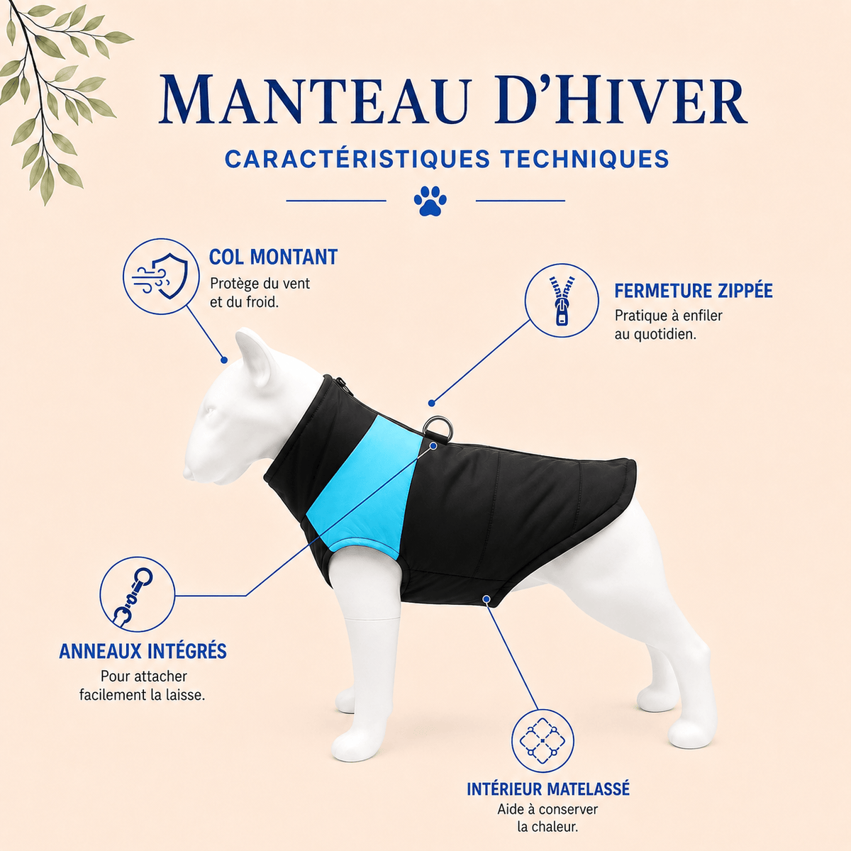 Manteau d'Hiver pour Chien | Imperméable et Coupe-Vent
