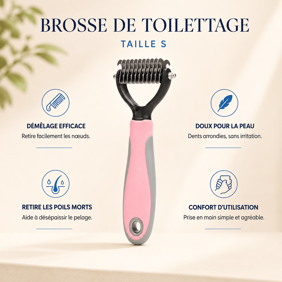 Peigne Démêloir Coupe-Nœuds Chien et Chat | Acier Inox