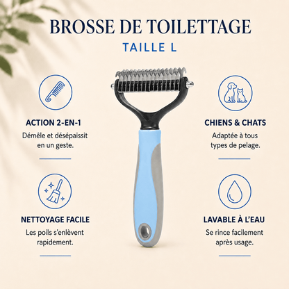 Peigne Démêloir Coupe-Nœuds Chien et Chat | Acier Inox